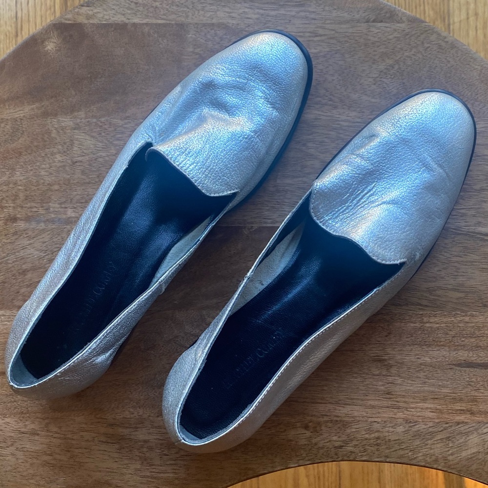 Rachel Comey silver foil leather low heel loafer
